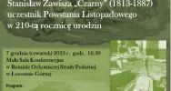 Stanisław Zawisza „Czarny” oficer i powstaniec listopadowy – zaproszenie na Wieczornicę Pamięci - zdjęcie 3