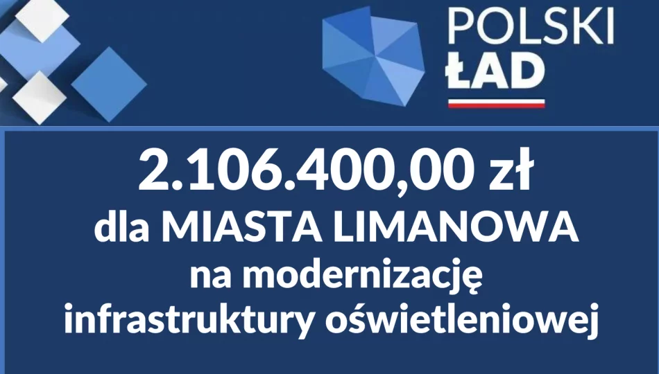 Ponad 2 miliony złotych dla Miasta Limanowa w ramach programu „Rozświetlamy Polskę” - zdjęcie 1