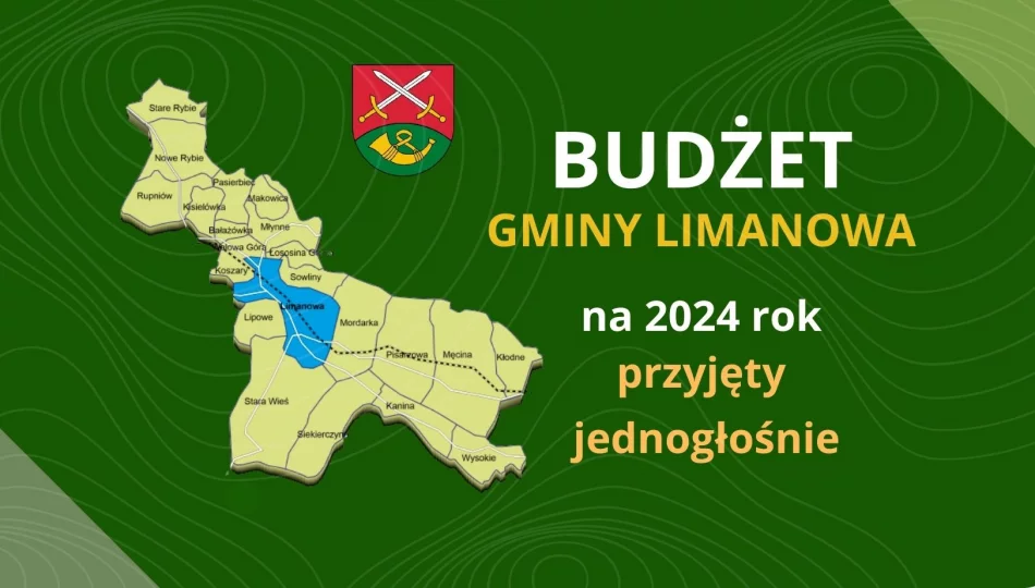 BUDŻET GMINY LIMANOWA na 2024 r. uchwalony jednogłośnie - zdjęcie 1