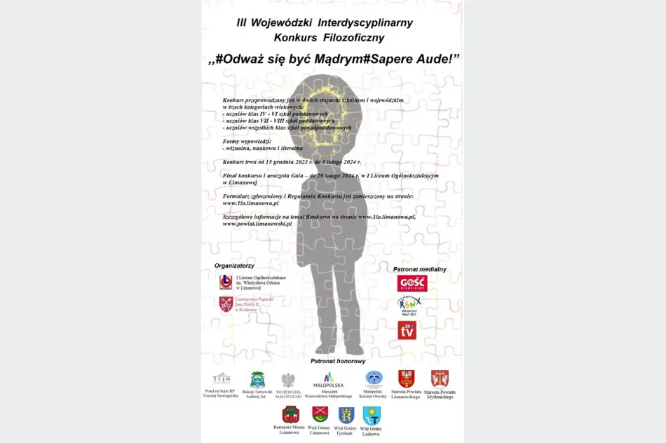 III Wojewódzki Interdycyplinarny Konkurs Filozoficzny „#Odważ się być Mądrym#Sapere Aude!” - zdjęcie 2