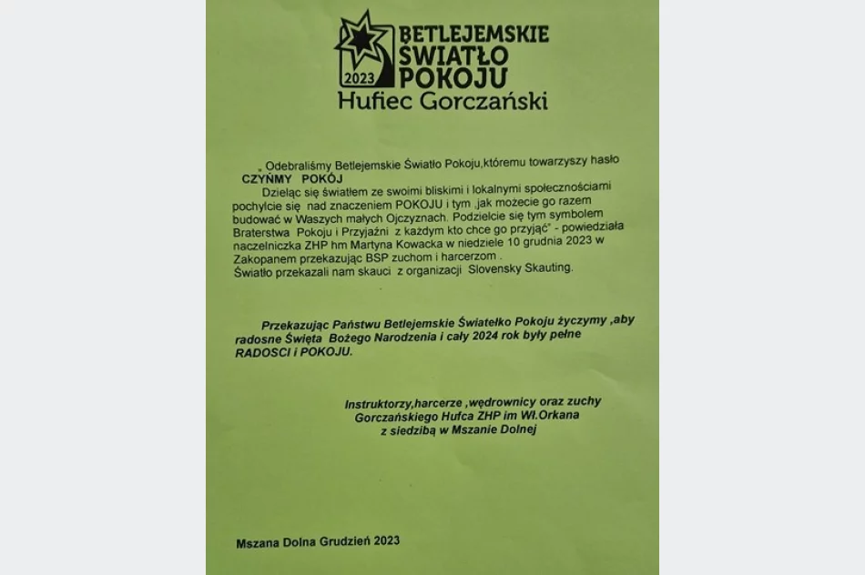 Zuchy i harcerze przekazują Betlejemskie Światełko Pokoju - zdjęcie 12