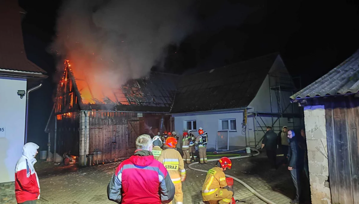 Pożar budynku w Słopnicach