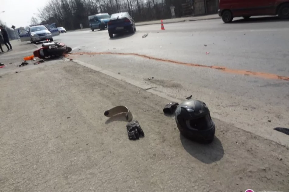 Wypadek motocyklisty. Korki w mieście - zdjęcie 4