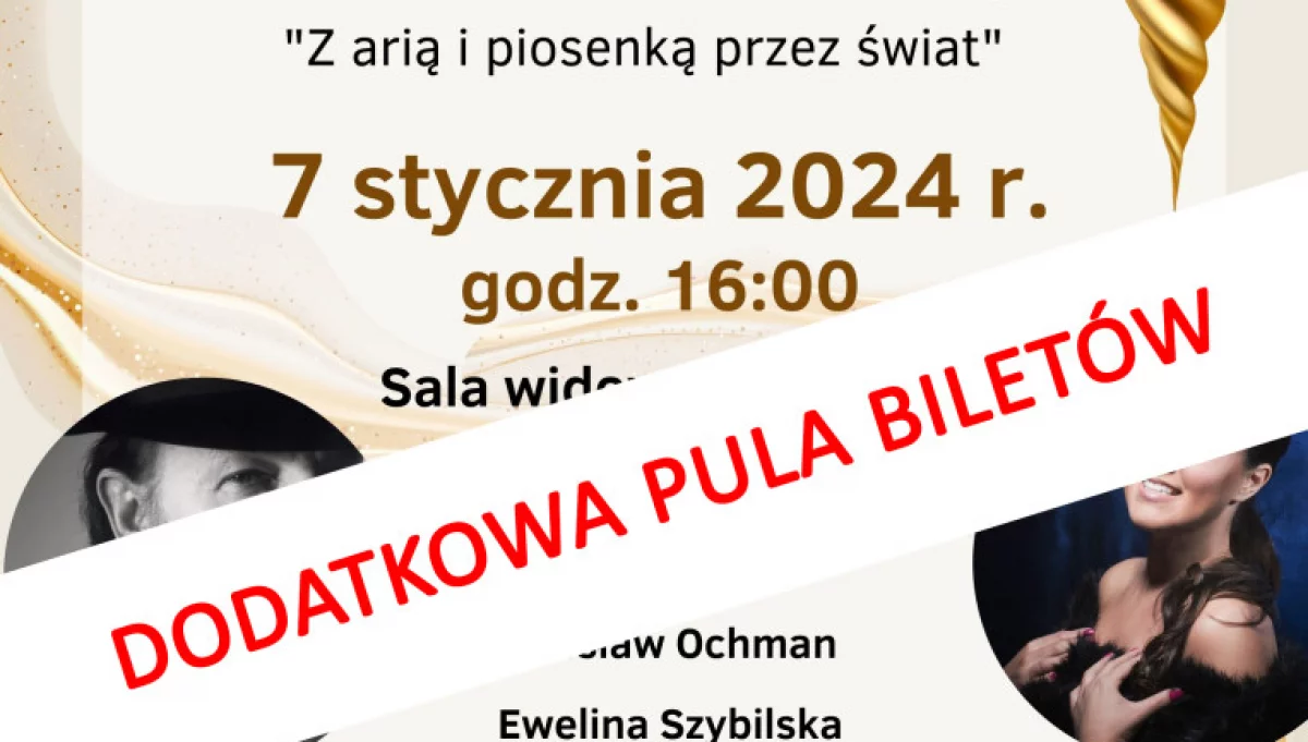 Burmistrz Miasta Limanowa zaprasza na Koncert Noworoczny do Limanowskiego Domu Kultury - DODATKOWA PULA BILETÓW!