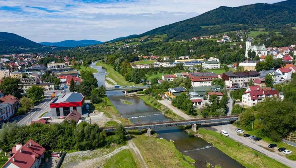 Mszana Dolna z lotu ptaka/fot.: UM Mszana Dolna