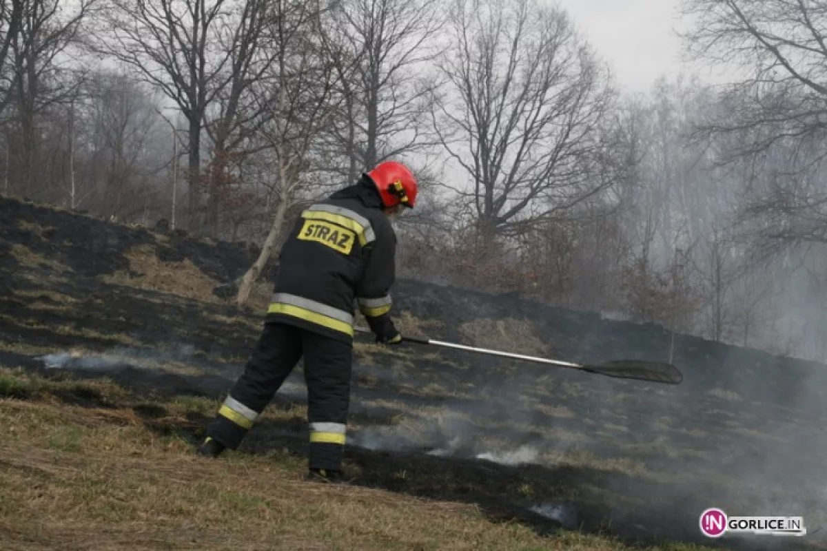 Paliły się trawy przy cmentarzu wojennym w Gorlicach- AKTUALIZACJA O FILM !!