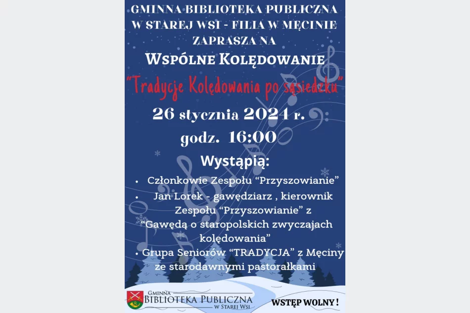 „Tradycje kolędowania po sąsiedzku" w Gminnej Bibliotece Publicznej w Męcinie - zdjęcie 2