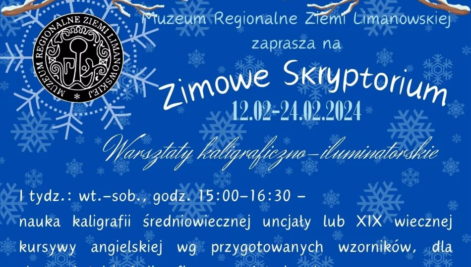 „Zimowe Skryptorium” – Muzeum zaprasza do udziału w zajęciach kaligraficzno-iluminatorskich w okresie ferii zimowych - zdjęcie 1