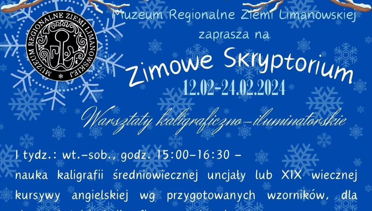 „Zimowe Skryptorium” – Muzeum zaprasza do udziału w zajęciach kaligraficzno-iluminatorskich w okresie ferii zimowych