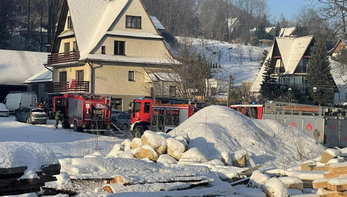 Interwencja straży pożarnej w Kasince Małej/fot.: OSP Mszana Dolna