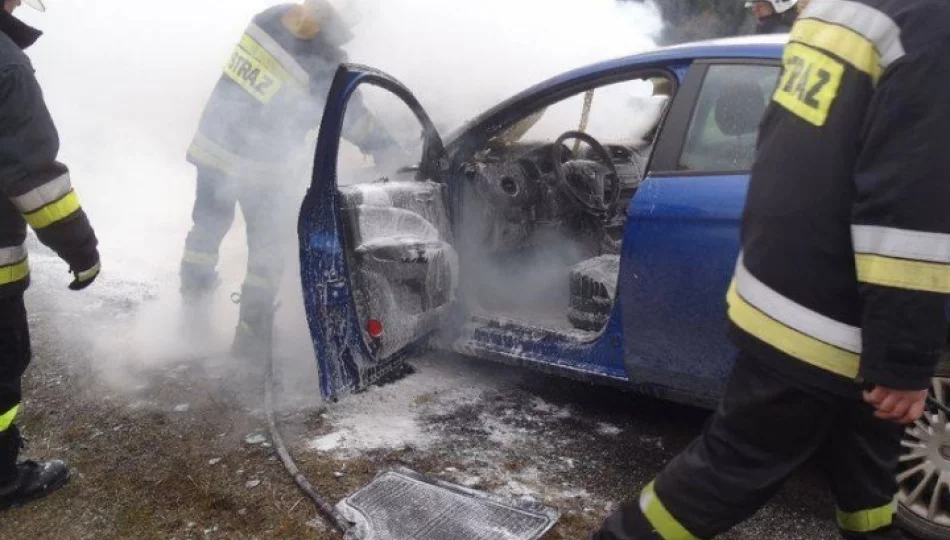 Pożar nieoznakowanego radiowozu policji - zdjęcie 1