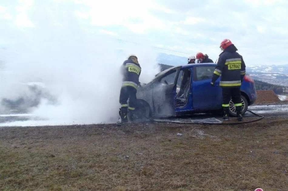 Pożar nieoznakowanego radiowozu policji - zdjęcie 2