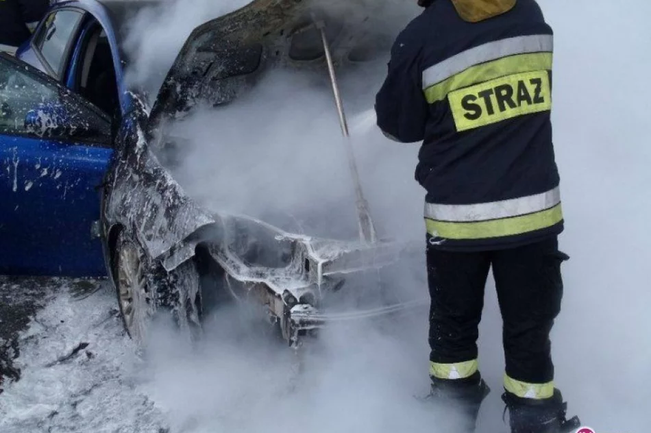 Pożar nieoznakowanego radiowozu policji - zdjęcie 3