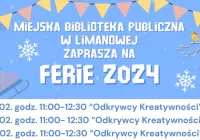 „Ferie 2024” w Miejskiej Bibliotece Publicznej – trwają zapisy na zajęcia - zdjęcie główne