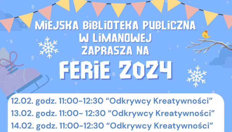 „Ferie 2024” w Miejskiej Bibliotece Publicznej – trwają zapisy na zajęcia - zdjęcie 1