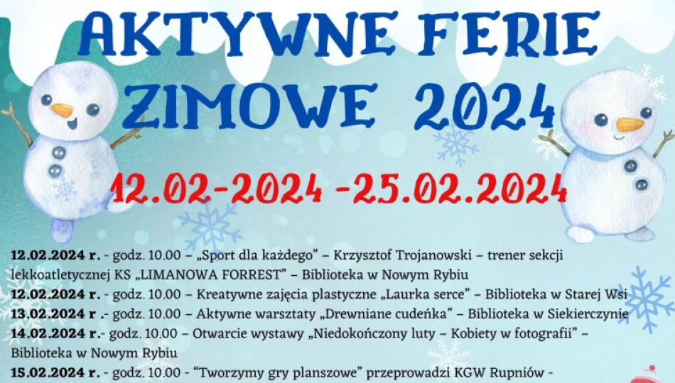 Gminna Biblioteka Publiczna w Starej Wsi wraz z wszystkimi Filiami zaprasza na kreatywne ferie! - zdjęcie 1