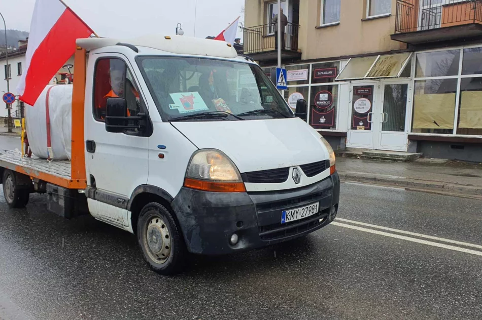Ogromna manifestacja rolników w Limanowej (ZAPIS TRANSMISJi) - zdjęcie 4