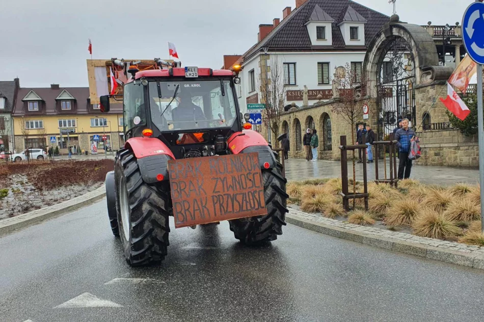 Ogromna manifestacja rolników w Limanowej (ZAPIS TRANSMISJi) - zdjęcie 6