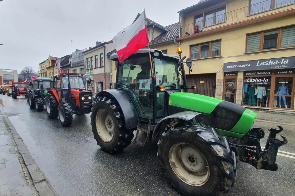 Ogromna manifestacja rolników w Limanowej (ZAPIS TRANSMISJi) - zdjęcie 7