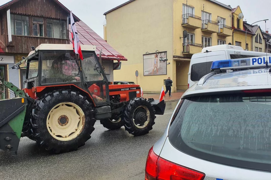 Ogromna manifestacja rolników w Limanowej (ZAPIS TRANSMISJi) - zdjęcie 8
