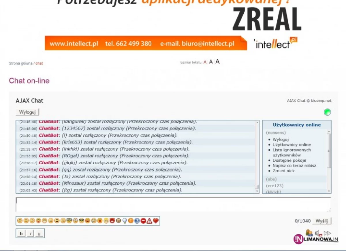 Zapis czatu z burmistrzem