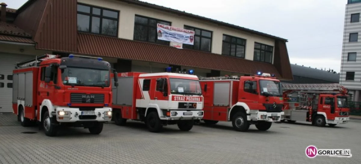 Protest strażaków w Gorlicach