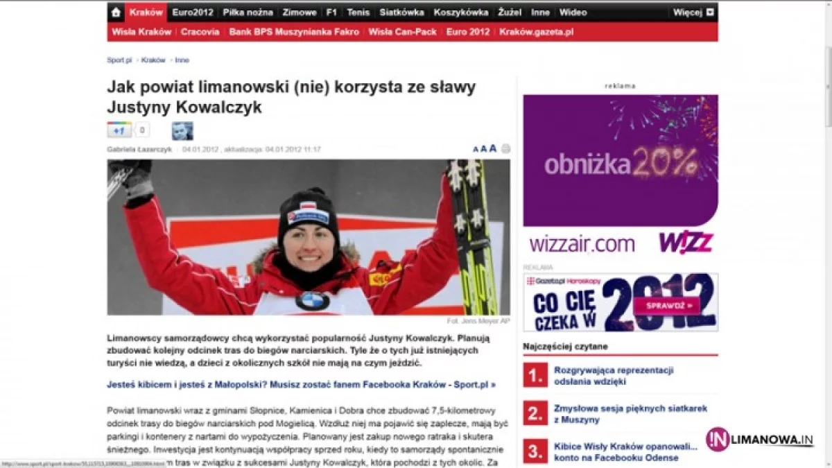 (Nie) korzysta ze sławy Justyny - sport.pl