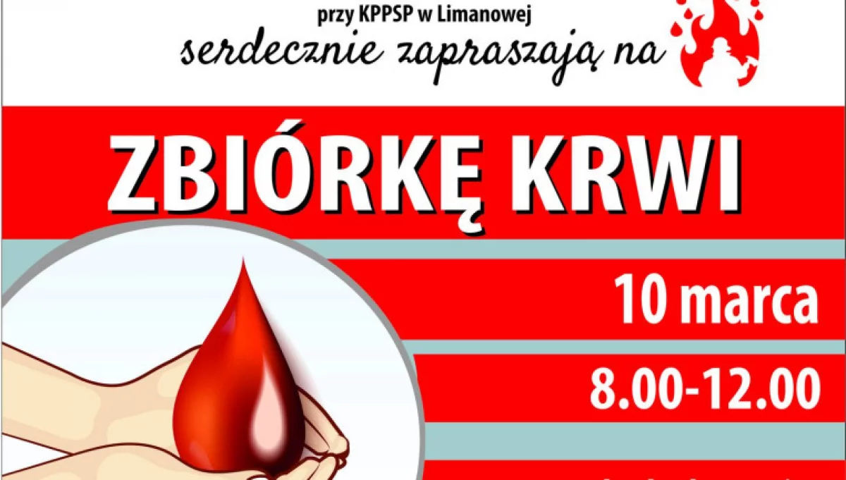 10 marca odbędzie się zbiórka krwi w remizie OSP Limanowa