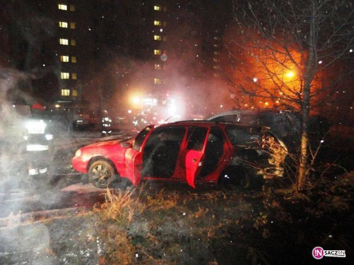 Pożar na parkingu - z dymem poszło 30 tys. zł