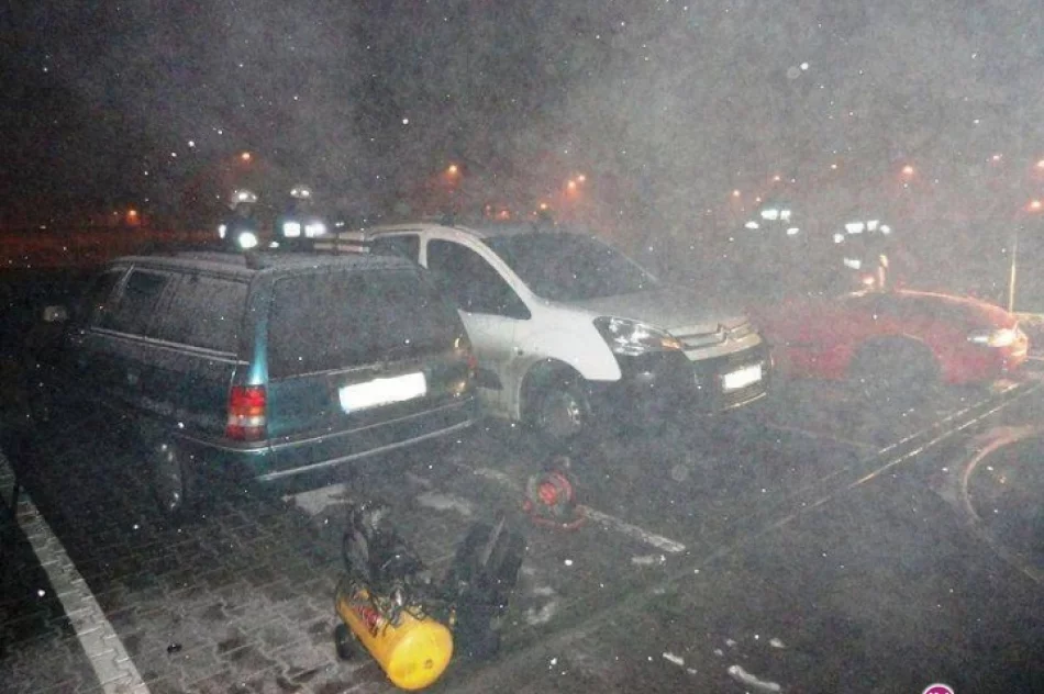 Pożar na parkingu - z dymem poszło 30 tys. zł - zdjęcie 4