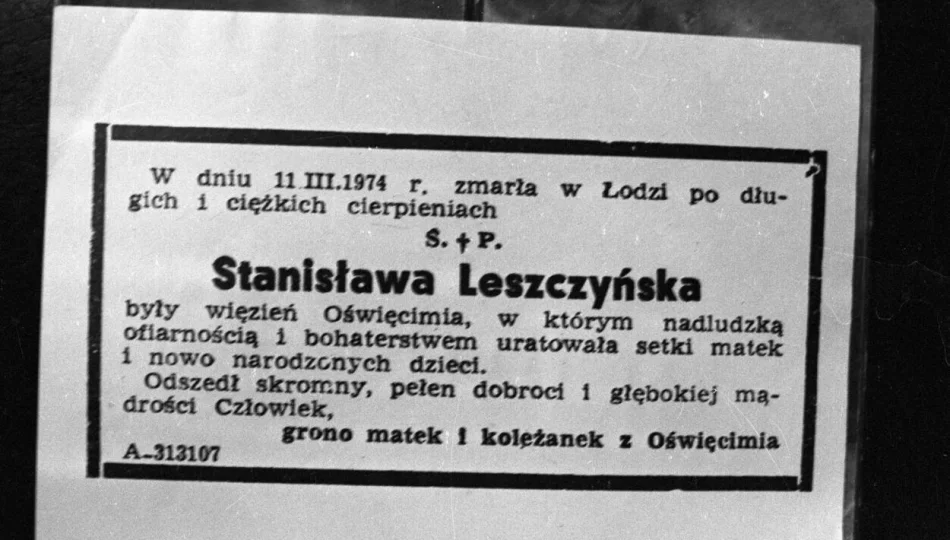 50. rocznica śmierci położnej z Auschwitz - Stanisławy Leszczyńskiej nazywanej "aniołem życia" - zdjęcie 1