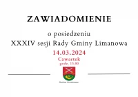 Informacja o XXXIV sesji Rady Gminy Limanowa - zdjęcie główne