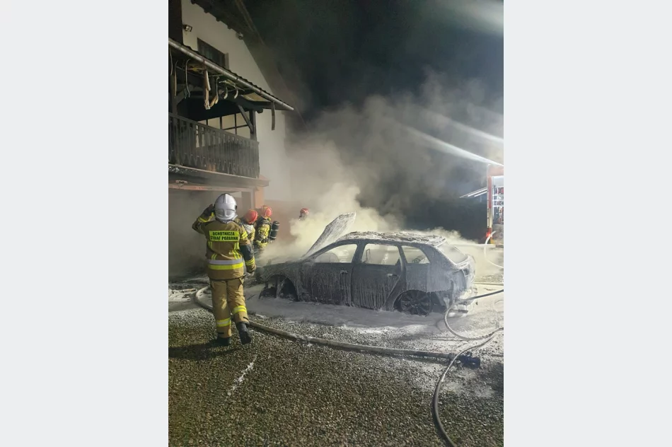 Pożar samochodu w garażu - zdjęcie 3