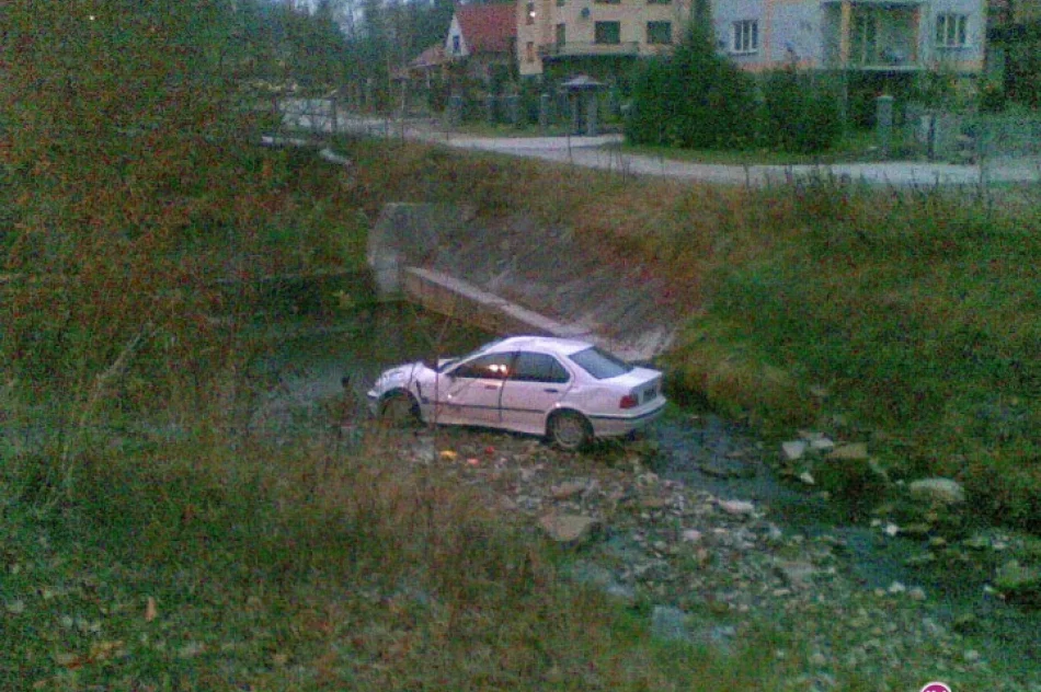 Dwa samochody zaparkowały w potoku - zdjęcie 3