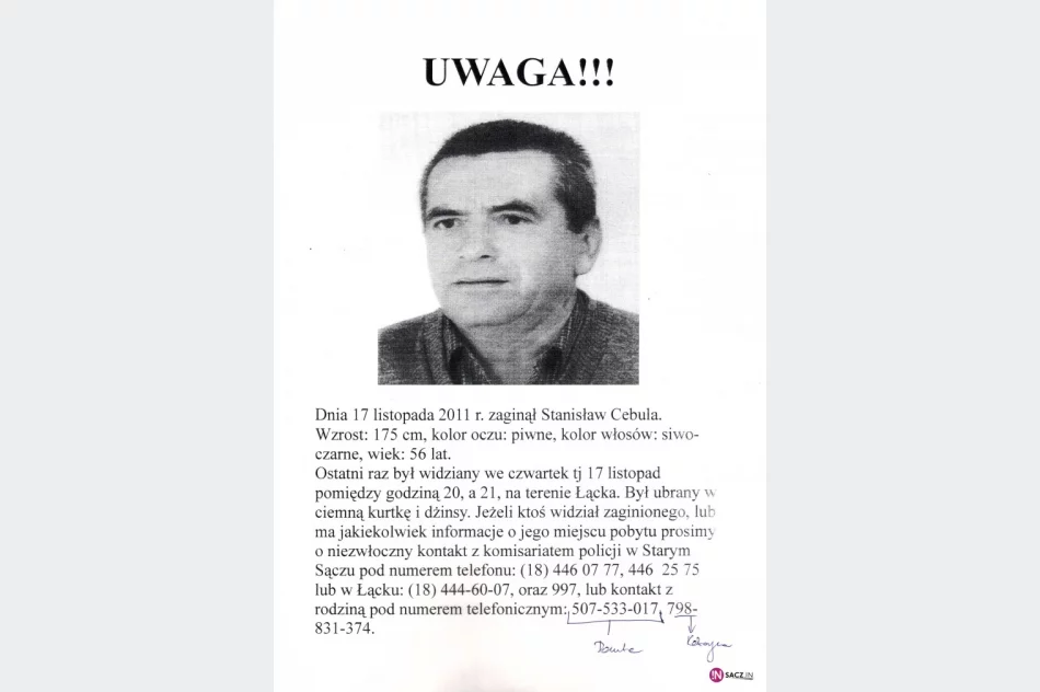 Zaginął Stanisław Cebula z Czerńca - zdjęcie 2