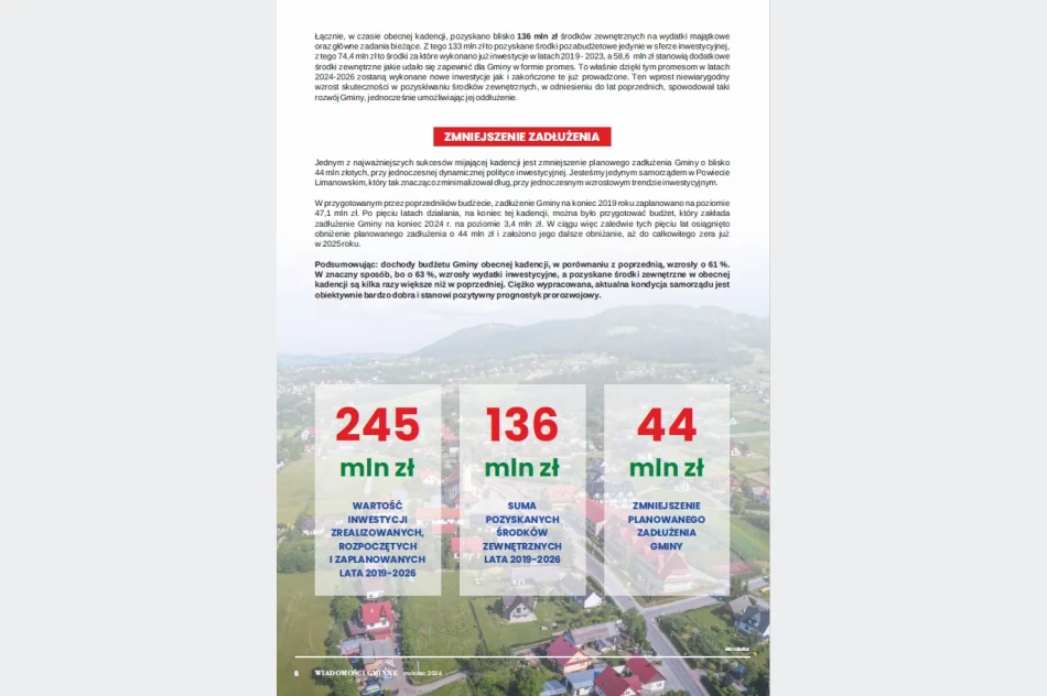 5 lat skutecznego rozwoju gminy Limanowa - biuletyn informacyjny podsumowanie kadencji 2018-2024 - zdjęcie 9