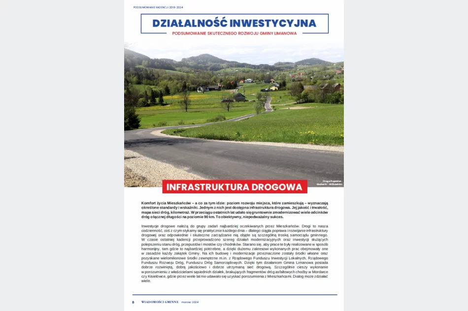 5 lat skutecznego rozwoju gminy Limanowa - biuletyn informacyjny podsumowanie kadencji 2018-2024 - zdjęcie 11