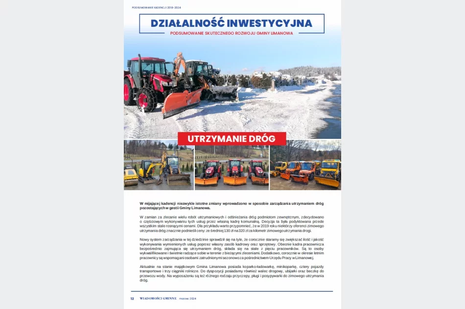 5 lat skutecznego rozwoju gminy Limanowa - biuletyn informacyjny podsumowanie kadencji 2018-2024 - zdjęcie 15
