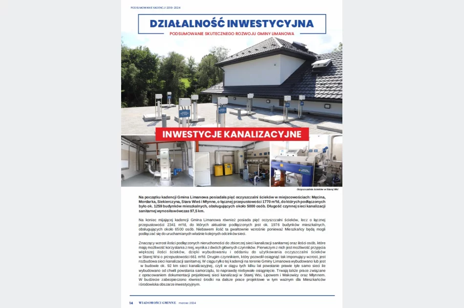 5 lat skutecznego rozwoju gminy Limanowa - biuletyn informacyjny podsumowanie kadencji 2018-2024 - zdjęcie 17