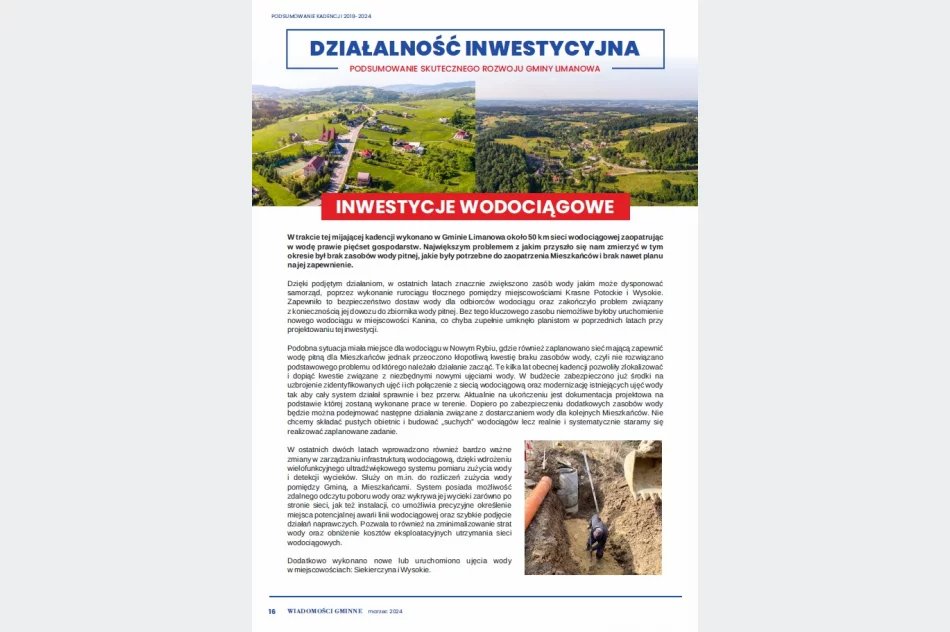 5 lat skutecznego rozwoju gminy Limanowa - biuletyn informacyjny podsumowanie kadencji 2018-2024 - zdjęcie 19