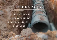 Informacja o możliwości podłączenia do sieci kanalizacji sanitarnej - zdjęcie główne