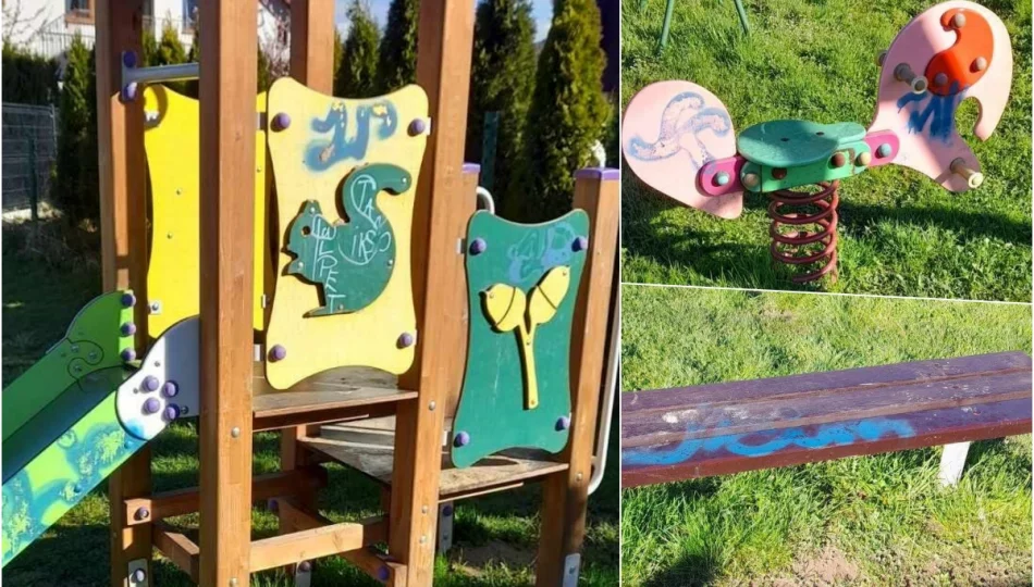 Zdewastowany plac zabaw - zdjęcie 1