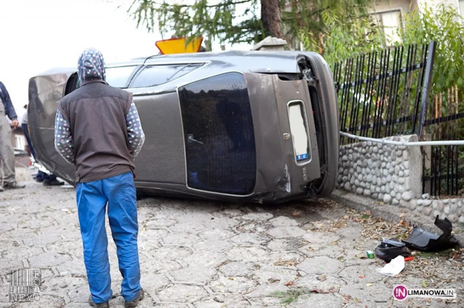 Wypadł z drogi i uderzył w ogrodzenie - zdjęcie 2