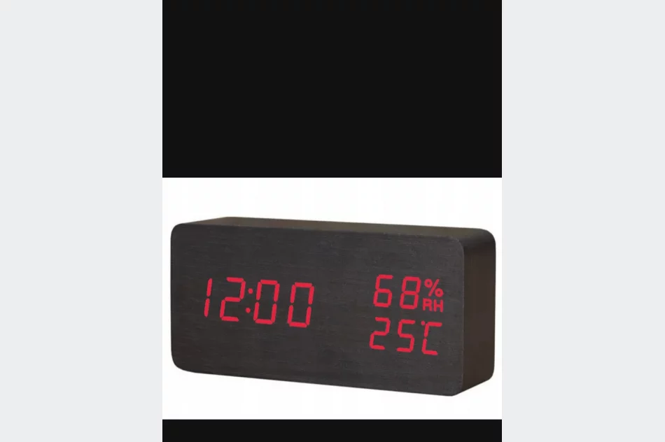 Piękny nowoczesny zegar LED z higrometrem - zdjęcie 1