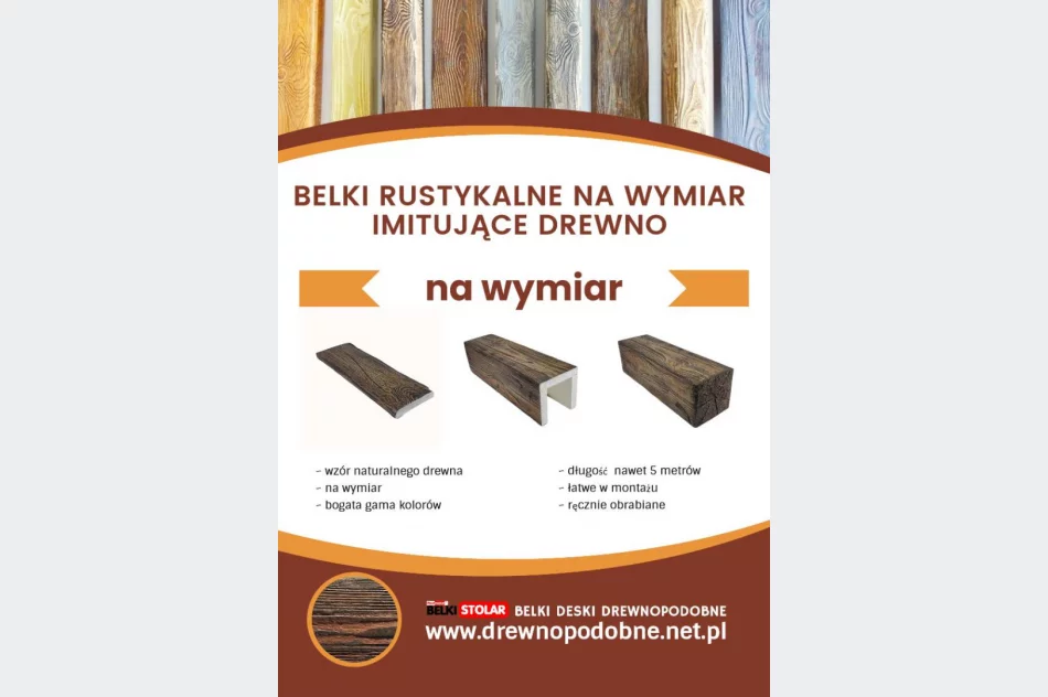 Belki rustykalne na wymiar imitujące drewno - zdjęcie 1