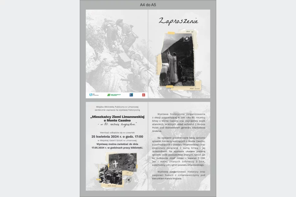 Miejska Biblioteka Publiczna zaprasza na wystawę Mieszkańcy Ziemi Limanowskiej o Monte Cassino - zdjęcie 3