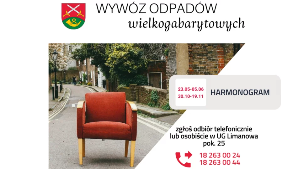 Zbliża się termin wywozu odpadów wielkogabarytowych! – ZMIANA WCZEŚNIEJSZYCH TERMINÓW - zdjęcie 1