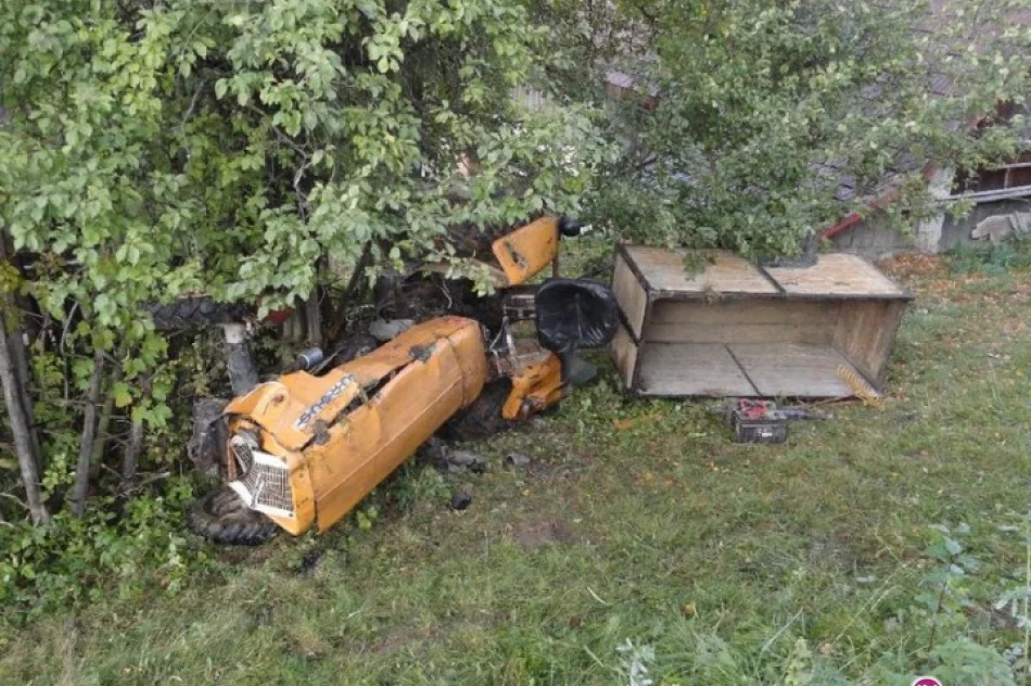 Wywrócił się ciągnik - ranny 9-letni chłopczyk - zdjęcie 3