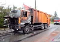 Pożar śmieciarki - zdjęcie główne