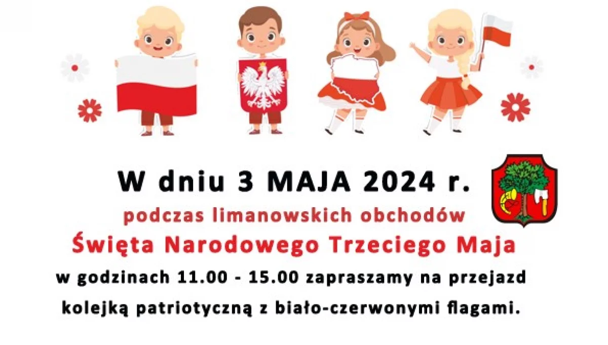 Zapraszamy na przejazd kolejką patriotyczną podczas obchodów Święta Konstytucji 3 Maja